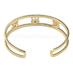 Кубический цирконий сглаз открытый браслет-манжета&nbsp;BJEW-N012-038