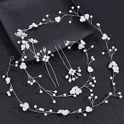1шт свадебный ободок с цветочным жемчугом для невесты OHAR-GO0001-07