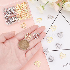 40 шт. 2-х цветные кабошоны из нержавеющей стали 304&nbsp;STAS-DC0001-20