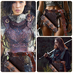 Ceintures et accessoires en cuir PU pour vêtements médiévaux vikings de style Renaissance&nbsp;DIY-WH0622-693