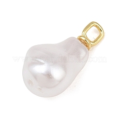 Colgantes de perlas de imitación de latón y plástico ABS&nbsp;PL-CBAFE9C-03