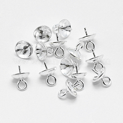 925スターリングシルバーペンダントベイル  片穴パーツ用  銀  6.5x5mm  穴：1mm  ピン：0.5mm&nbsp;STER-E050-08S