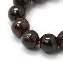 Perles en pierres gemme, grenat naturel, ronde, 4mm, Trou: 0.5mm, Environ 46 pcs/chapelet, 7.5 pouce
