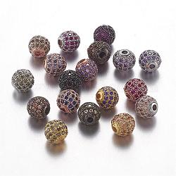 Perline zirconi micro pave  in ottone, tondo, colore misto, 6mm, Foro: 1 mm