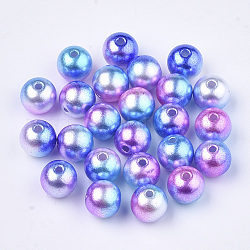 Perle di perle imitazione plastica abs abs, perle di perle a sirena sfumata, tondo, medio orchidea, 11.5~12x11~11.5mm, Foro: 2 mm, circa 560pcs/500g