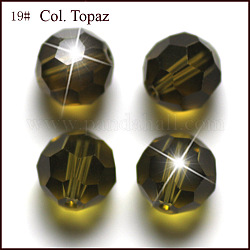 Имитация австрийских кристаллов, класс AAA, граненый (32 грань), круглые, оливковый, 4 мм, отверстие : 0.7~0.9 мм