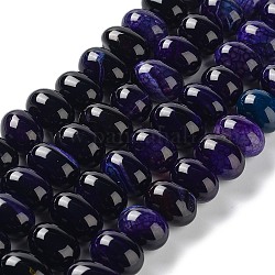 Chapelets de perles d'agate naturelle, teints et chauffée, oeuf, indigo, 15~17x11~12mm, Trou: 1.6mm, Environ 14~15 pcs/chapelet, 6.69~6.89 pouce (17~17.5 cm)