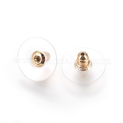 304 Ohrmuttern aus Edelstahl, Bullet-Clutch-Ohrringrücken mit Pad, zur Stabilisierung schwerer Ohrstecker, Kunststoff, golden, 11.5x6 mm, Bohrung: 1.2 mm, passend für 0.6~0.9mm Stift
