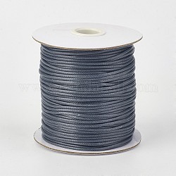 Cordón de poliéster encerado coreano ecológico, gris pizarra, 0.8mm, alrededor de 174.97 yarda (160 m) / rollo