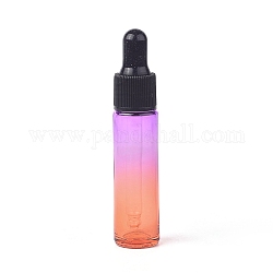 Zweifarbige Tropfflaschen aus Glas, mit Glastropfen und schwarzer Kappe, leere nachfüllbare Flasche, Farbig, 9.35 cm, Kapazität: 10 ml