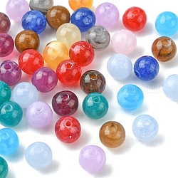Perles rondes en acrylique d'imitation pierre précieuse, couleur mixte, 8mm, Trou: 2mm, environ 1700 pcs/500 g