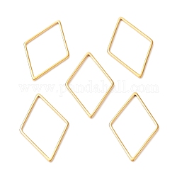 201 Stainless Steel Linking Rings, Rhombus, Golden, 26x16x1mm