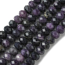 Natural Sugilite Beads Strands, Faceted, Rondelle, 7.5~8x5.5~6mm, Hole: 0.8mm, about 73pcs/strand, 15.94''(40.5cm)