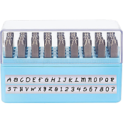 Хромированные марки, включая букву a ~ z и цифру, синие, 62x7x7 мм, 36 шт / коробка