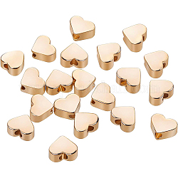Benecreat 20 pieza 18k cuentas espaciadoras chapadas en oro cuentas de metal para hacer joyas de diy y otros trabajos artesanales - 4.5x5x2.5 mm, la forma del corazón