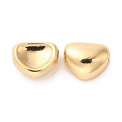 Abalorios de latón, triángulo, real 18k chapado en oro, 8.5x7x4.5mm, agujero: 2 mm