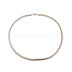 304 Stainless Steel Cuban Link Chain Necklace for Men Women, Rainbow Color, 23.62 inch(60cm)