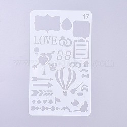 Plastic Reusable Drawing Painting Stencils Templates, for Painting on Scrapbook Paper Wall Fabric Floor Furniture Wood, Clear, 180x104x0.2mm