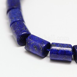 Lapis lazuli naturelles colonne brins de perles, teinte, 9x7mm, Trou: 1mm, à propos 42pcs / strnad, 15 pouce