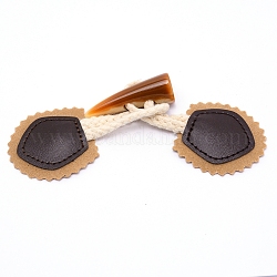 Botón de la resina, botón de palanca de cuerno de hilo de cuero de pu, accesorios de costura, 1 agujero, teñido, triángulo, camello, 45x150x15mm