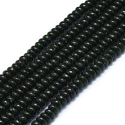 Chapelets de perles en pierre d'or verte synthétique, disque, 4x1.5~2mm, Trou: 0.5mm, Environ 96 pcs/chapelet, 15.55'' (39.5 cm)