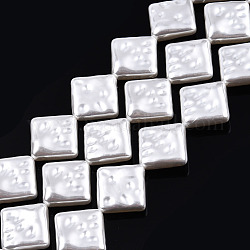 Hilos de cuentas de perlas de imitación de plástico abs, rombo, blanco cremoso, 18x18.5x6mm, agujero: 0.5 mm, aproximamente 22 pcs / cadena, 15.55 pulgada ~ 15.75 pulgadas (39.5~40 cm)