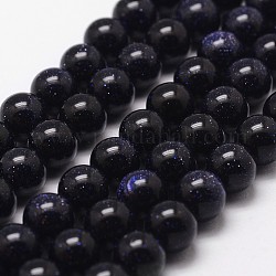 Blaufluss Perlen Stränge, Runde, 10 mm, Bohrung: 1 mm, ca. 40 Stk. / Strang, 15 Zoll