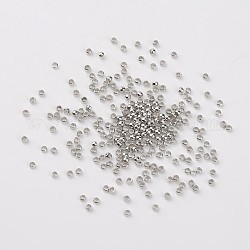 Messing Crimpperlen, cadmiumfrei und bleifrei, Rondell, Nickel Farbe, ca. 2 mm Durchmesser, 1.2 mm lang, Bohrung: 1.2 mm