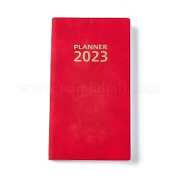 2023 Notizbuch mit 12 Monatsregistern, wöchentlicher, monatlicher und täglicher Pu-Cover-Planer, für die Terminplanung, rot, 175x98x9 mm