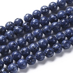 Chapelets de perles en labradorite naturelle , teints et chauffée, ronde, bleu, 8mm, Trou: 1mm, Environ 44 pcs/chapelet, 15.3 pouce (39 cm)