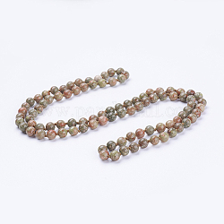 Collane di perline di Unakite naturali, tondo, 60'' (152.4 cm)