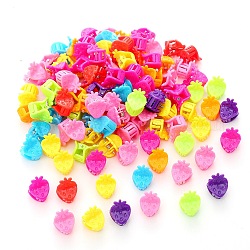 Милые конфеты цвета мини пластиковые заколки коготь для волос, с железной фурнитурой, для девочек, клубника, 15x13 мм, 100 шт / пакет