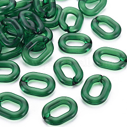 Anneaux de liaison acryliques transparents, connecteurs à liaison rapide, pour la fabrication de chaînes de câble, ovale, verte, 24x18x5mm, diamètre intérieur: 13x7 mm, environ 403 pcs/500 g