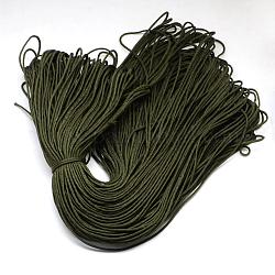 Polyester & Spandex Cord Ropes, 16-Ply, Dark Olive Green, 2mm, about 109.36 yards(100m)/bundle