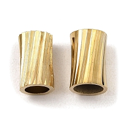 Abalorios de tubo de latón, columna, dorado, 10x6mm, agujero: 4 mm