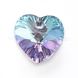 Austrian Crystal Beads, Mother's Day Jewelry Making, Faceted Heart, Crystal, Silver Backing, 5mm thick, hole: 1mm