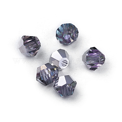K9 perles de verre, facette, Toupie, lumière vitrail, 4x4mm, Trou: 1mm