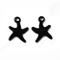 Ciondoli in acciaio inossidabile verniciato a spruzzo, fascino stella marina, nero, 201mm, Foro: 12x9x1 mm