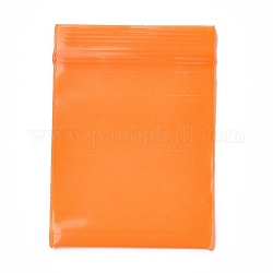 ソリッドカラーのpeジップロックバッグ  再封可能な小さなジュエリー収納袋  セルフシールバッグ  トップシール  長方形  オレンジ  4x3cm  片側の厚さ：7.8ミル（0.2mm）  約90~100個/袋