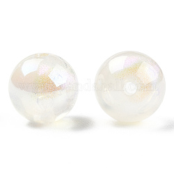 ABS-Kunststoff-Nachahmung Perlen, ab Farbe plattiert, Runde, creme-weiß, 12 mm, Bohrung: 1.8 mm
