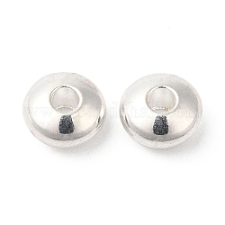 Messing Perlen, cadmiumfrei und bleifrei, Rondell, langlebig plattiert, Silber, 6x3 mm, Bohrung: 2 mm