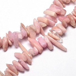 Natur Kunzit Chip-Perlen-Stränge, Spodumenperlen, 8~30x5~12 mm, Bohrung: 1 mm, ungefähr 15.3 Zoll ~ 15.7 Zoll