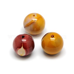 Perles en mokaite naturelles rondes, 20mm, Trou: 2mm
