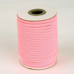 Cordones redondos de poliéster, rosa, 4mm, alrededor de 21.87 yarda (20 m) / rollo