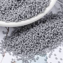 Miyuki runde Rocailles Perlen, japanische Saatperlen, 15/0, (rr498) undurchsichtiges Zementgrau, 15/0, 1.5 mm, Bohrung: 0.7 mm, ca. 5555 Stk. / 10 g