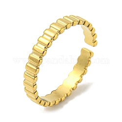 304 anello a polsino aperto in acciaio inossidabile, rettangolo, oro, misura degli stati uniti 7 1/2 (17.7mm)