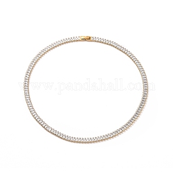 Clear Cubic Zirconia Tennis Necklace  304 Stainless Steel Link Chains Necklace for Women  Golden  18.03 inch(45.8cm)