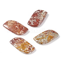 Природные драгоценные камни подвески, лист, темно-оранжевый, 45~47x25~25.5x6~8 мм, отверстие : 1.6 мм
