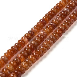 Fuoco naturale agata crepitio fili di perline, rondelle, 8x5mm, Foro: 1 mm, circa 75~77pcs/filo, 15.43~15.55 pollice (39.2~39.5 cm)