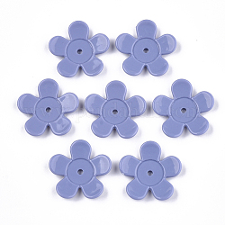 Opake Legierung Perlen, Blume, königsblau, Fach: 12 mm, 27x28x4.5 mm, Bohrung: 2 mm
